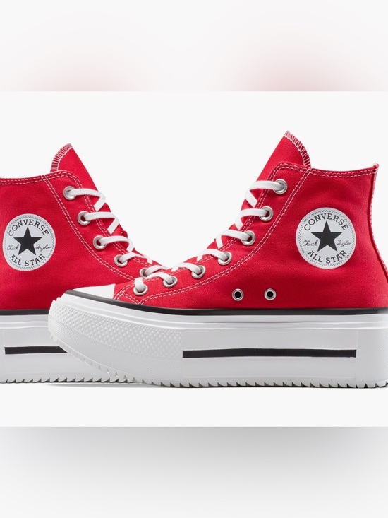 Converse All Stars Shoes - Classic High-Top Canvas Sneakers in Red